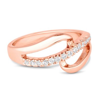 Rose gold open pave loop ring